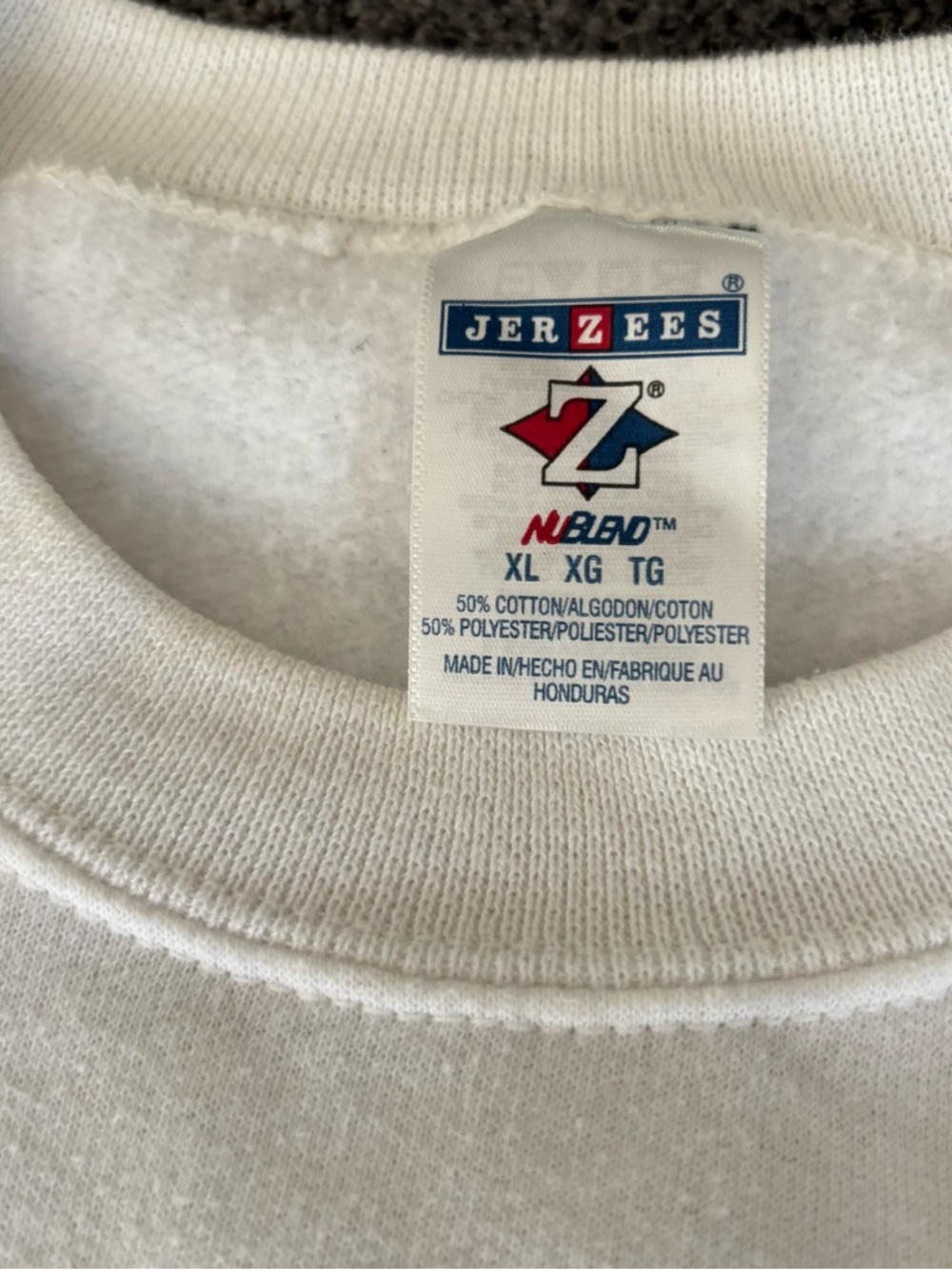 Jerzees White Sweatshirt with Blue and Red Sherwin-Williams Logo - Picture 3 of 4